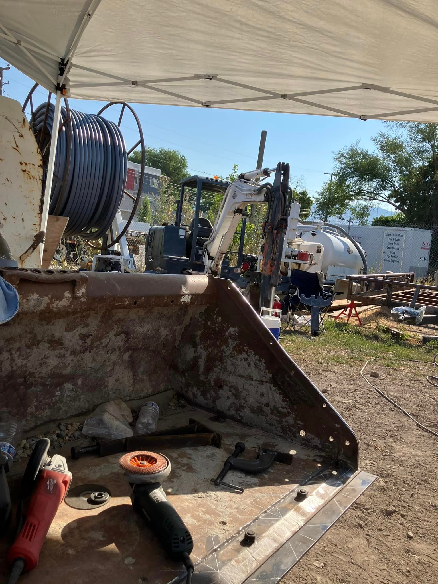 Equipment work at a construction site