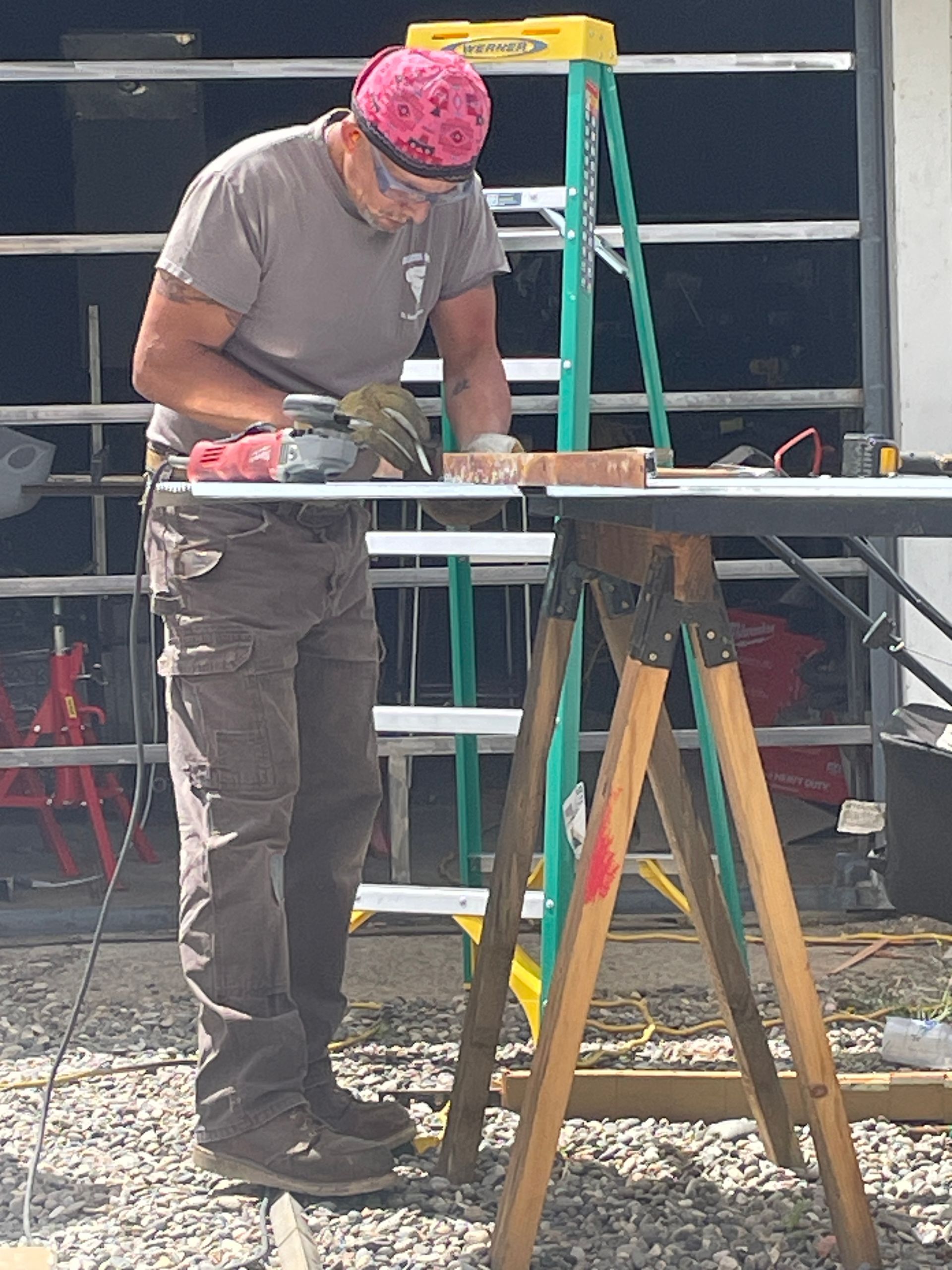 Park & Spark welder fabricating steel